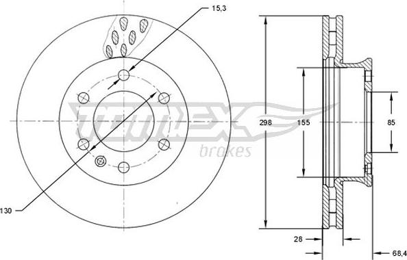 TOMEX brakes TX 71-19 - Discofreno autozon.pro