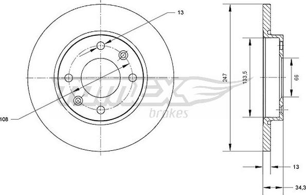 TOMEX brakes TX 71-15 - Discofreno autozon.pro