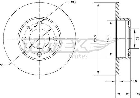 TOMEX brakes TX 71-16 - Discofreno autozon.pro