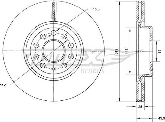 TOMEX brakes TX 71-12 - Discofreno autozon.pro