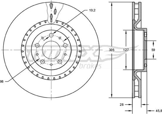 TOMEX brakes TX 71-86 - Discofreno autozon.pro