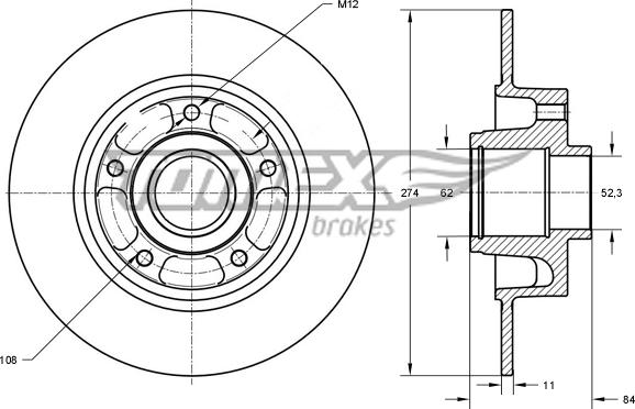 TOMEX brakes TX 71-831 - Discofreno autozon.pro