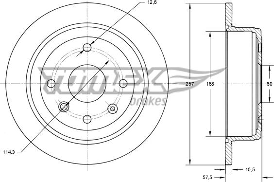 TOMEX brakes TX 71-36 - Discofreno autozon.pro