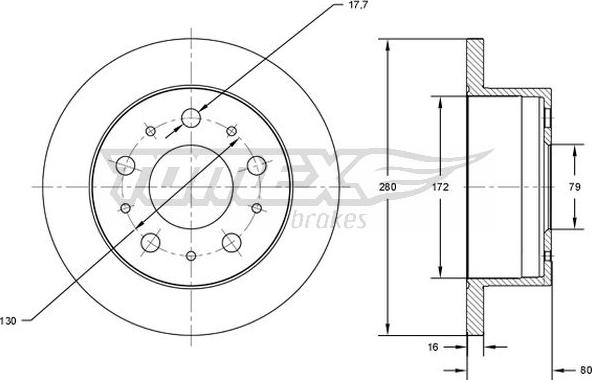 TOMEX brakes TX 71-38 - Discofreno autozon.pro