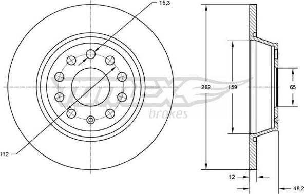 TOMEX brakes TX 71-37 - Discofreno autozon.pro