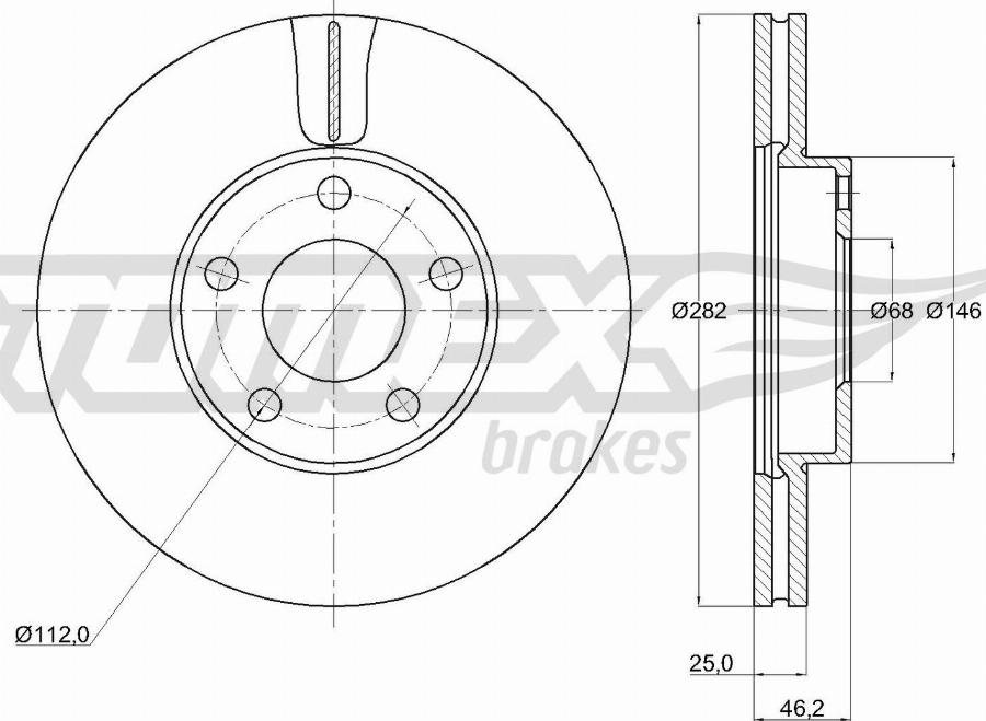 TOMEX brakes TX 71-26 - Discofreno autozon.pro