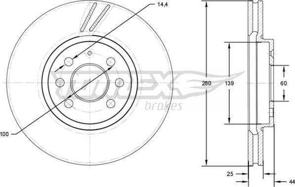 TOMEX brakes TX 71-20 - Discofreno autozon.pro