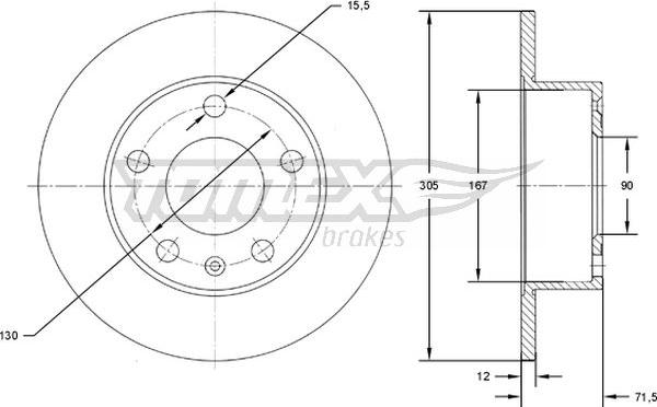 TOMEX brakes TX 71-76 - Discofreno autozon.pro