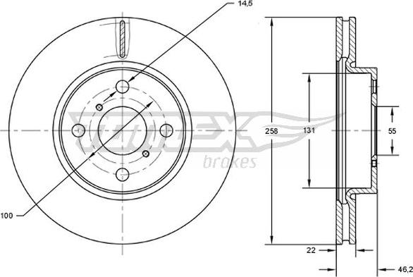 TOMEX brakes TX 71-70 - Discofreno autozon.pro