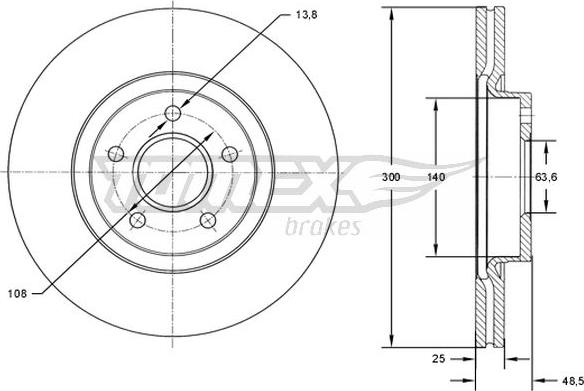 TOMEX brakes TX 71-77 - Discofreno autozon.pro