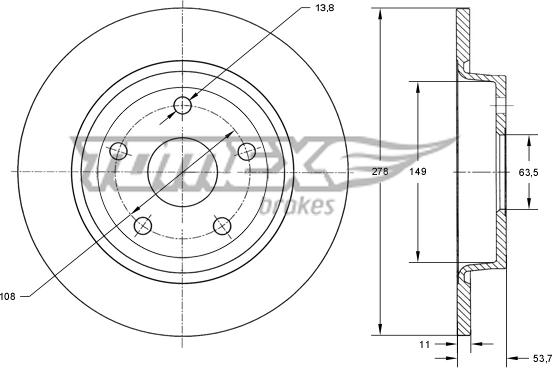 TOMEX brakes TX 73-94 - Discofreno autozon.pro