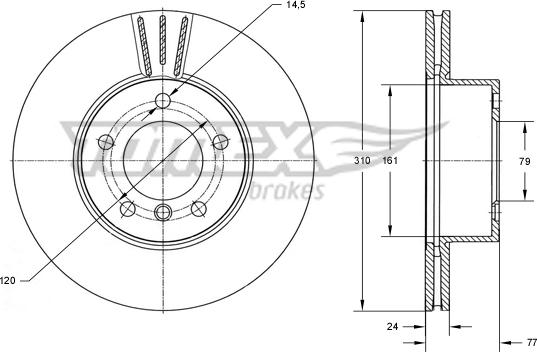 TOMEX brakes TX 73-95 - Discofreno autozon.pro