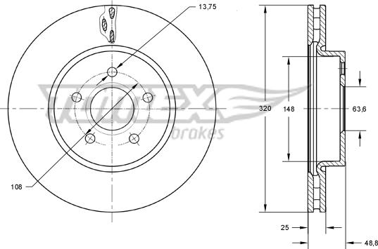 TOMEX brakes TX 73-91 - Discofreno autozon.pro