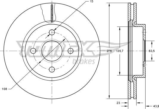 TOMEX brakes TX 73-92 - Discofreno autozon.pro