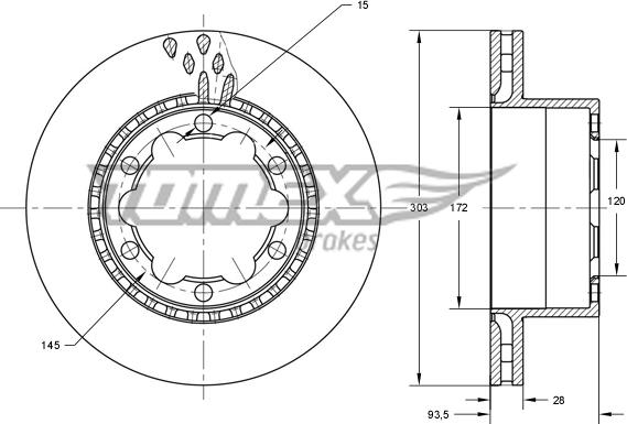 TOMEX brakes TX 73-44 - Discofreno autozon.pro