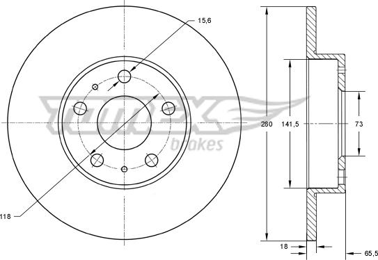 TOMEX brakes TX 73-46 - Discofreno autozon.pro