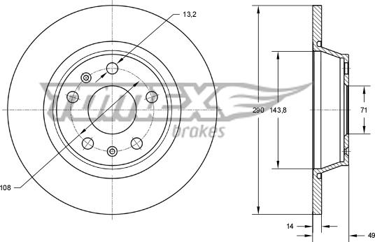 TOMEX brakes TX 73-48 - Discofreno autozon.pro