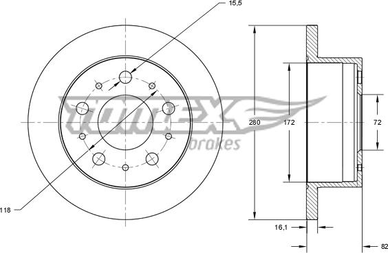 TOMEX brakes TX 73-47 - Discofreno autozon.pro