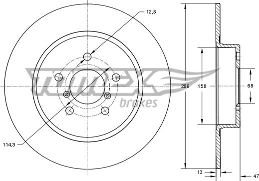 TOMEX brakes TX 73-54 - Discofreno autozon.pro