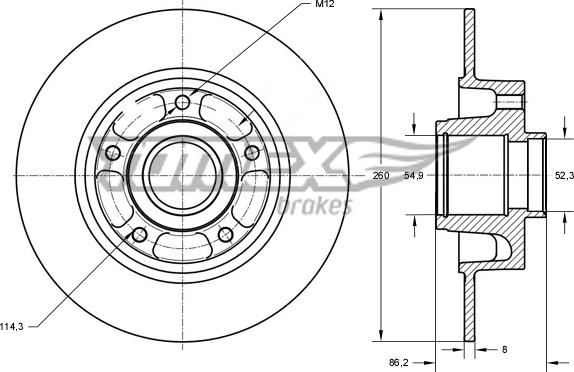 TOMEX brakes TX 73-561 - Discofreno autozon.pro