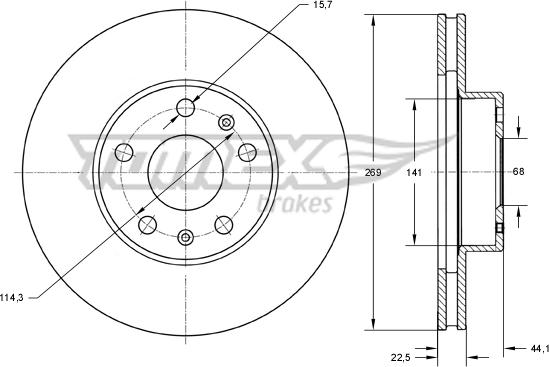 TOMEX brakes TX 73-51 - Discofreno autozon.pro