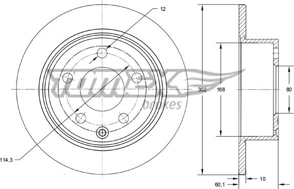 TOMEX brakes TX 73-66 - Discofreno autozon.pro