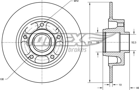 TOMEX brakes TX 73-601 - Discofreno autozon.pro