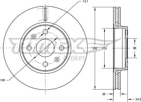 TOMEX brakes TX 73-62 - Discofreno autozon.pro