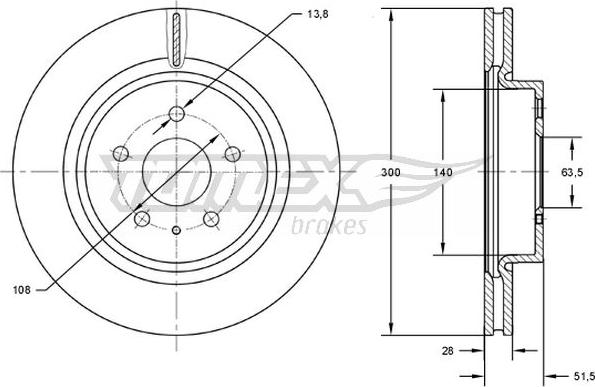 TOMEX brakes TX 73-14 - Discofreno autozon.pro