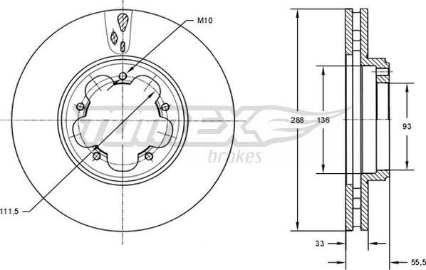 TOMEX brakes TX 73-11 - Discofreno autozon.pro