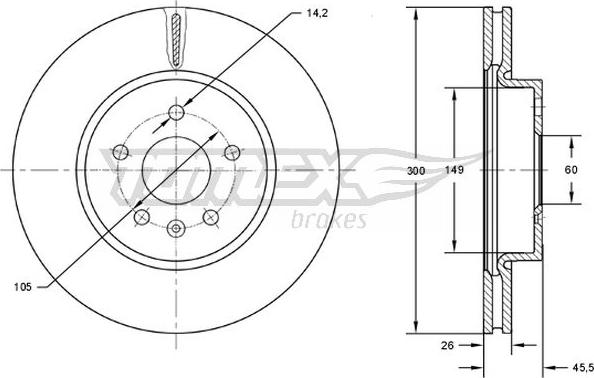 TOMEX brakes TX 73-17 - Discofreno autozon.pro