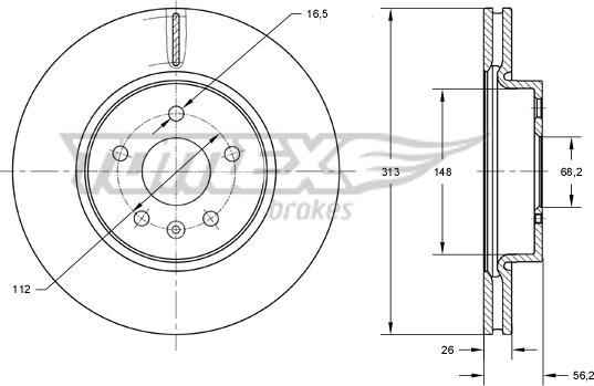 TOMEX brakes TX 73-89 - Discofreno autozon.pro