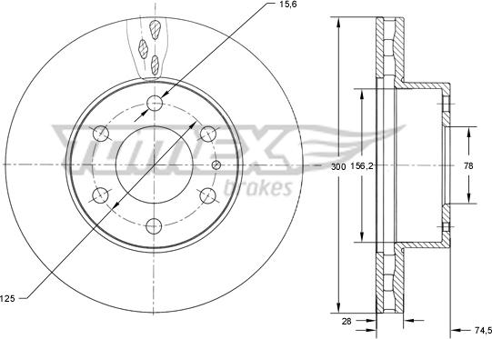 TOMEX brakes TX 73-39 - Discofreno autozon.pro