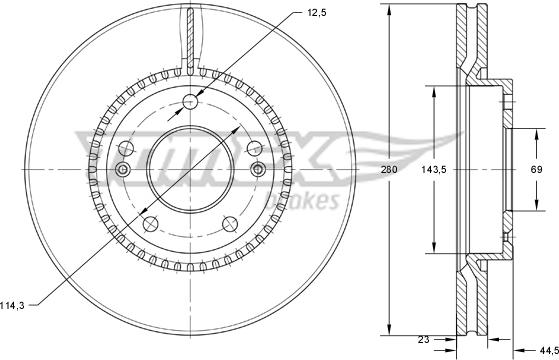 TOMEX brakes TX 73-30 - Discofreno autozon.pro