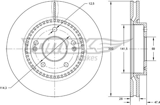 TOMEX brakes TX 73-31 - Discofreno autozon.pro