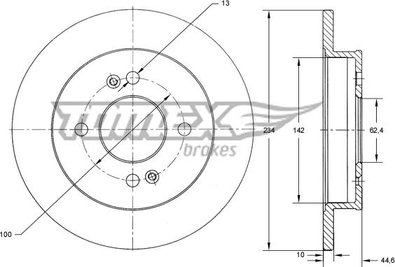 TOMEX brakes TX 73-38 - Discofreno autozon.pro