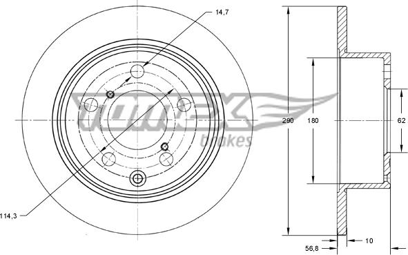 TOMEX brakes TX 73-24 - Discofreno autozon.pro