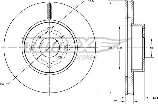 TOMEX brakes TX 73-26 - Discofreno autozon.pro