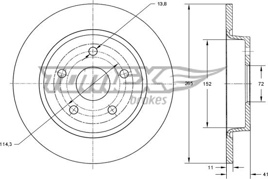 TOMEX brakes TX 73-20 - Discofreno autozon.pro