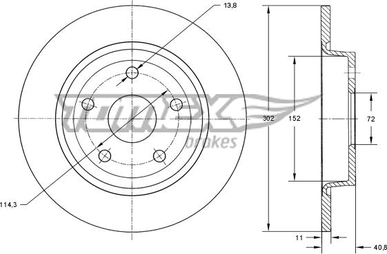 TOMEX brakes TX 73-21 - Discofreno autozon.pro