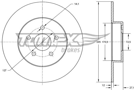 TOMEX brakes TX 73-78 - Discofreno autozon.pro