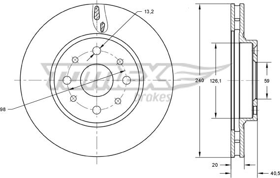 TOMEX brakes TX 73-73 - Discofreno autozon.pro