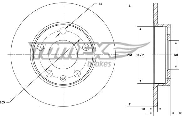 TOMEX brakes TX 73-72 - Discofreno autozon.pro