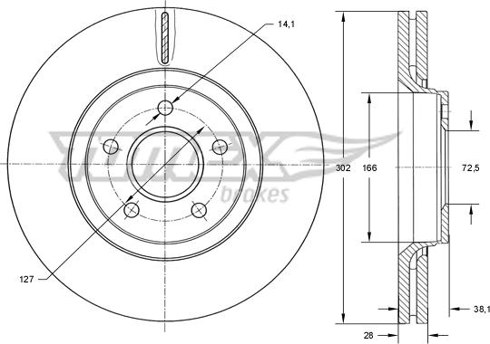 TOMEX brakes TX 73-77 - Discofreno autozon.pro