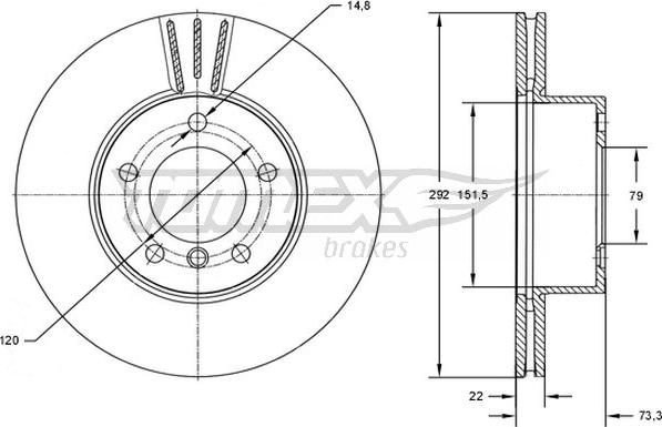 TOMEX brakes TX 72-95 - Discofreno autozon.pro