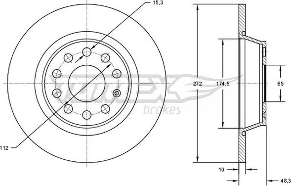 TOMEX brakes TX 72-45 - Discofreno autozon.pro