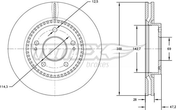 TOMEX brakes TX 72-47 - Discofreno autozon.pro