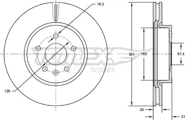 TOMEX brakes TX 72-55 - Discofreno autozon.pro