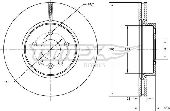 TOMEX brakes TX 72-53 - Discofreno autozon.pro