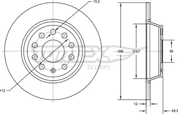 TOMEX brakes TX 72-69 - Discofreno autozon.pro